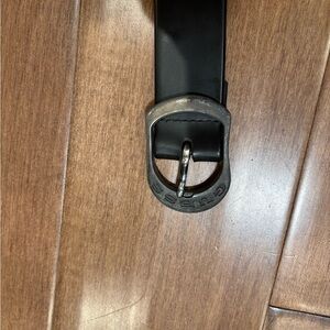 Vintage Guess Black Belt with Distinctive Silver Buckle